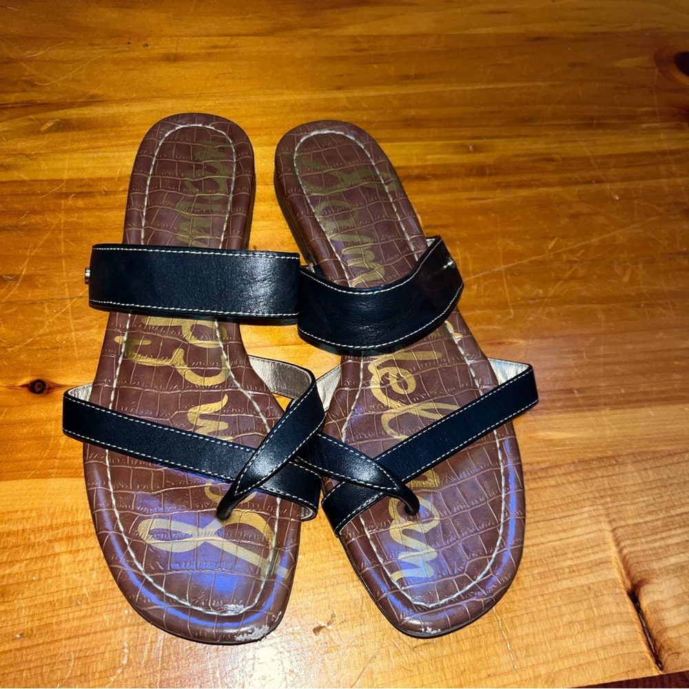 Sam Edelman Bernice Sandal Black, Size 8.5, strappy thong flat sandal